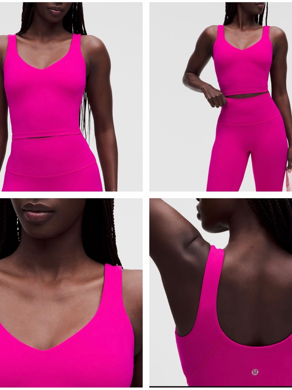 lululemon athletica Hot Pink V-Neck Longline Sports Bra